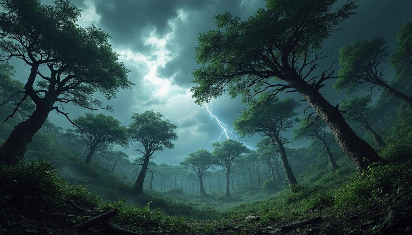 consultez les prévisions météorologiques des forêts et évaluez les risques de chutes d’arbres lors de vents forts pour assurer votre sécurité.