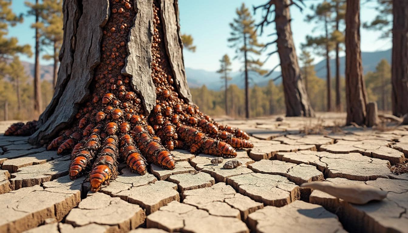 découvrez comment la sécheresse en forêt crée un environnement favorable à l'invasion des scolytes ravageurs, menaçant la santé des arbres et la biodiversité.