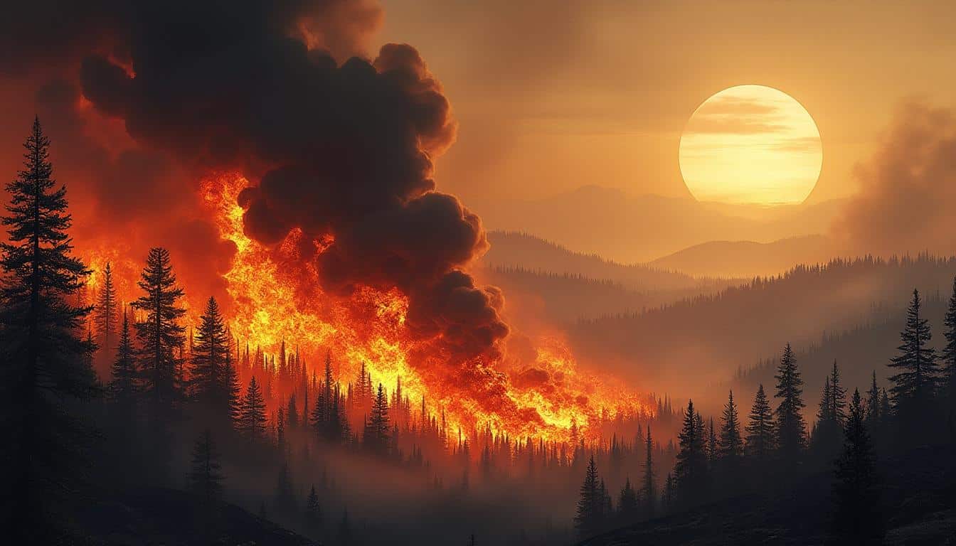 découvrez comment les incendies de forêts libèrent d'importantes quantités de carbone, impactant le climat et l'environnement.