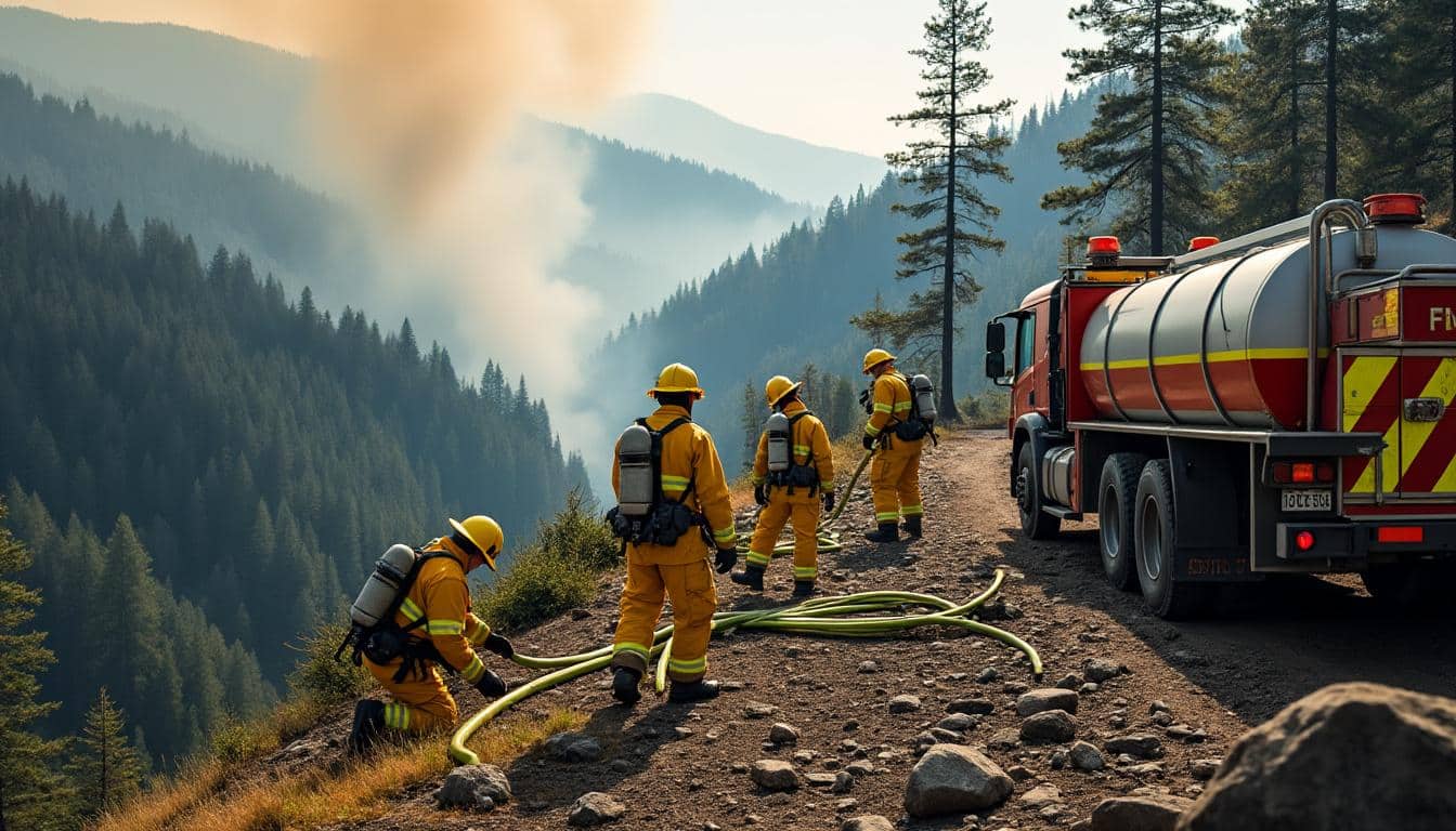 la vigilance feux de forêt active le pré-positionnement stratégique des pompiers pour une intervention rapide et efficace en cas d'incendie.